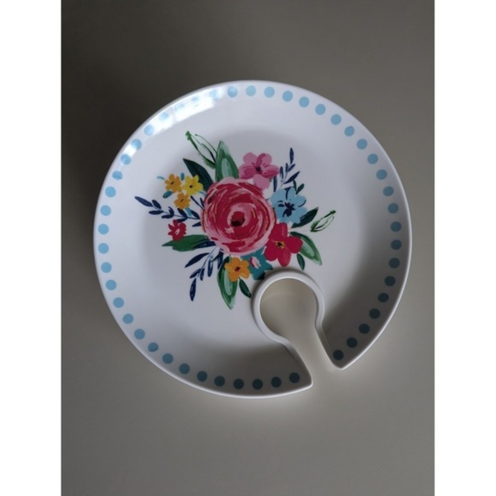 The Pioneer Womanβ Floral Melamine Plate with Spoon Rest - Set of 4